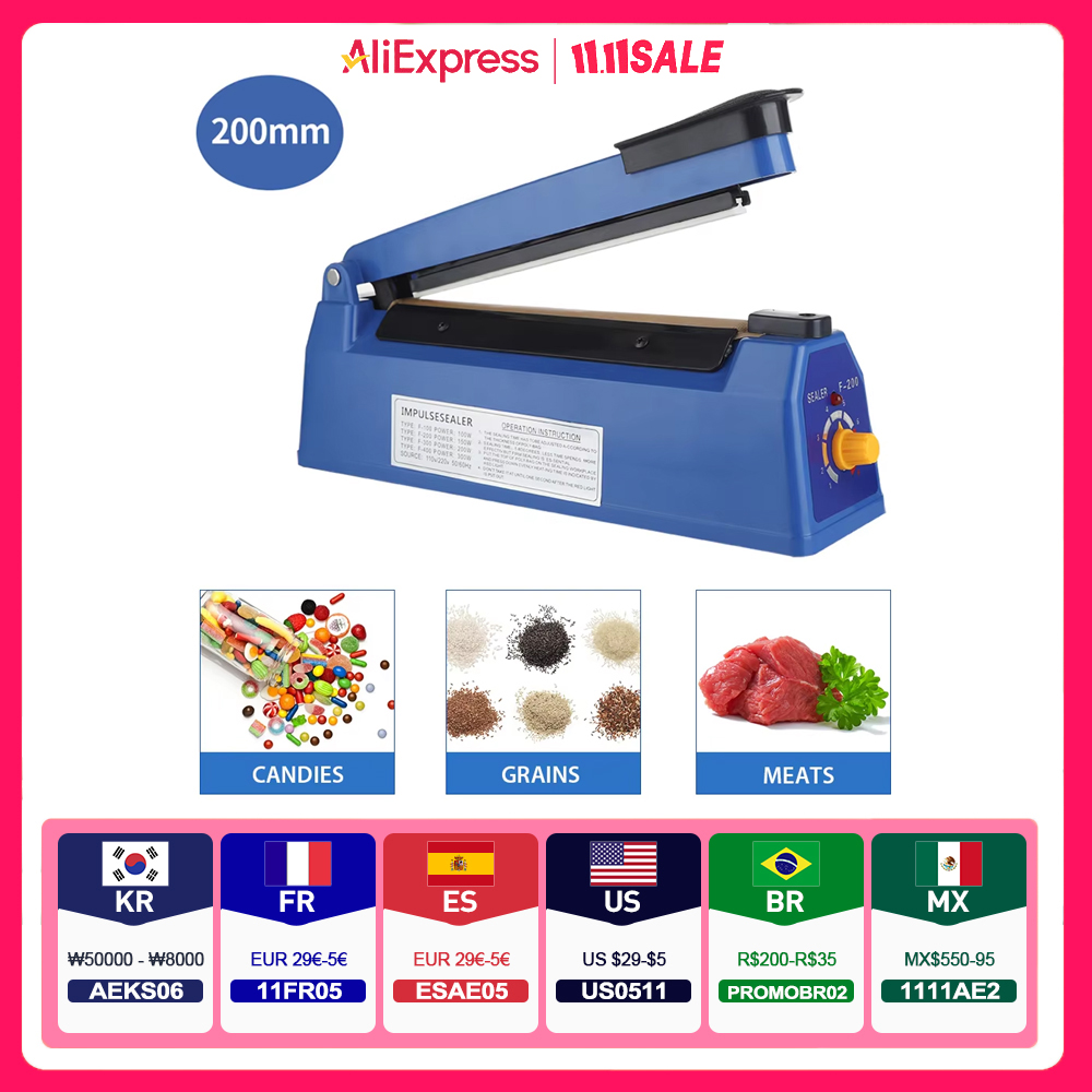 ماكينة سدادة حرارية يدوية للآك - مراجعة Plastic Bag Impulse Heat Sealer وسعره
