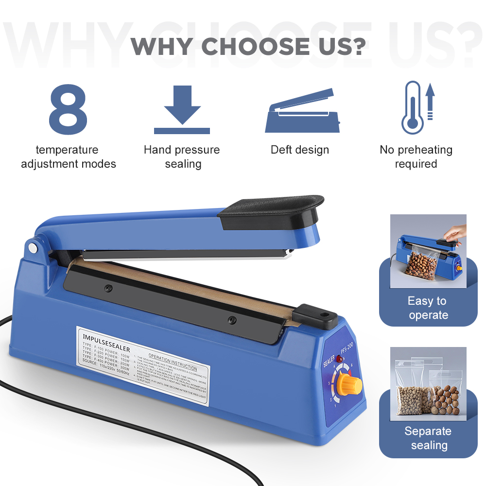 ماكينة سدادة حرارية يدوية للآك - مراجعة Plastic Bag Impulse Heat Sealer وسعره