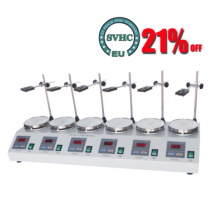 6-رئيس المغناطيسي التدفئة النم - مراجعة Lab Magnetic Stirrer Hot Plate وسعره