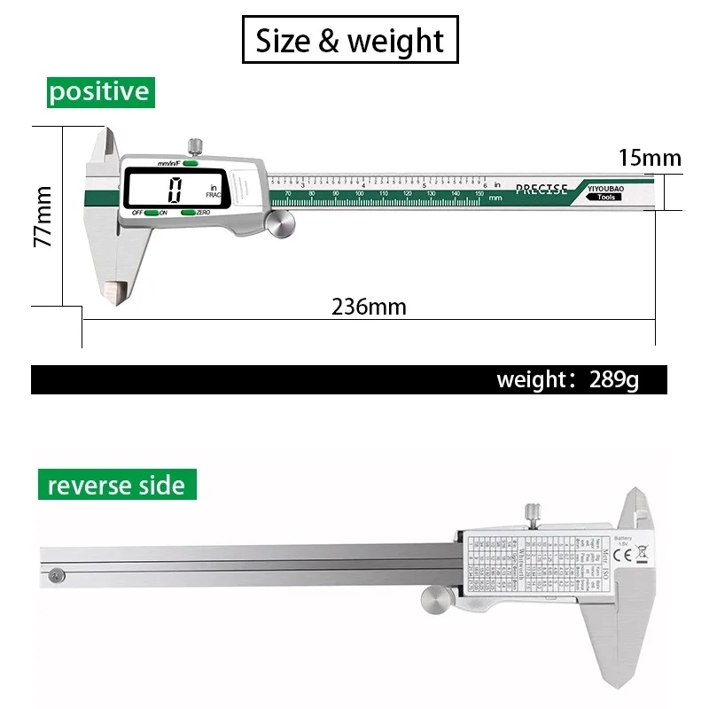 ET50 150 مللي متر الفولاذ المق - مراجعة Digital Caliper 150Mm Stainless Steel وسعره