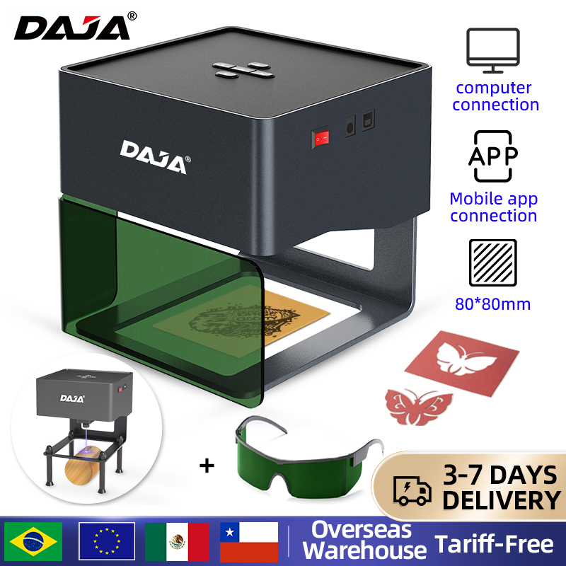 DAJA DJ6 ماكينة حفارة ليزر صغي - مراجعة Fiber Laser Marking Machine 30W وسعره