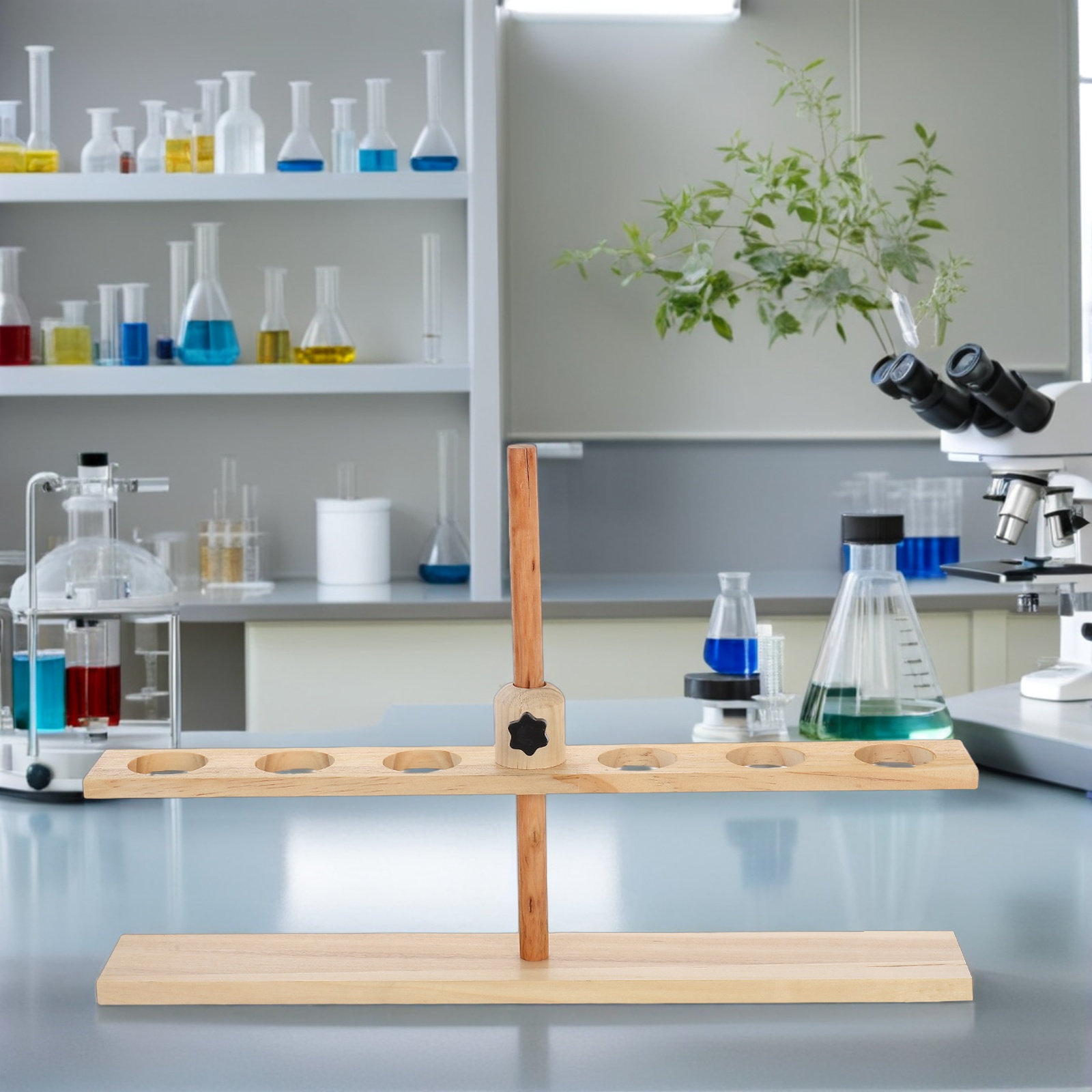 حامل قمع خشبي بـ 6 فتحات قابل  - مراجعة Lab Equipment وسعره